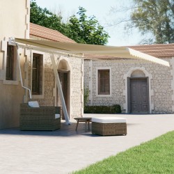 vidaXL Toldo de pie automático crema 450x300 cm