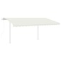 vidaXL Toldo retráctil automático con postes crema 4,5x3 m vidaXL Toldo retráctil automático con postes crema 4,5x3 m