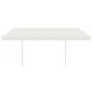 vidaXL Toldo retráctil automático con postes crema 4,5x3 m vidaXL Toldo retráctil automático con postes crema 4,5x3 m