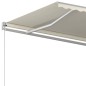 vidaXL Toldo retráctil automático con postes crema 4,5x3 m vidaXL Toldo retráctil automático con postes crema 4,5x3 m