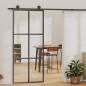 vidaXL Puerta corredera con herrajes ESG vidrio y aluminio 90x205 cm vidaXL Puerta corredera con herrajes ESG vidrio y aluminio 90x205 cm
