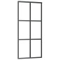 vidaXL Puerta corredera con herrajes ESG vidrio y aluminio 90x205 cm vidaXL Puerta corredera con herrajes ESG vidrio y aluminio 90x205 cm