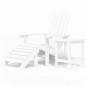 vidaXL Silla de jardín Adirondack con reposapiés y mesa HDPE blanco vidaXL Silla de jardín Adirondack con reposapiés y mesa HDPE blanco