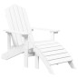 vidaXL Silla de jardín Adirondack con reposapiés y mesa HDPE blanco vidaXL Silla de jardín Adirondack con reposapiés y mesa HDPE blanco