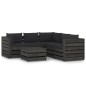 vidaXL Muebles de jardín 6 piezas con cojines madera impregnada gris vidaXL Muebles de jardín 6 piezas con cojines madera impregnada gris