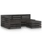 vidaXL Set de muebles de jardín 5 pzas madera de pino impregnada gris