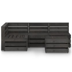 vidaXL Set de muebles de jardín 5 pzas madera de pino impregnada gris