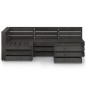 vidaXL Set de muebles de jardín 5 pzas madera de pino impregnada gris