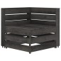 vidaXL Set de muebles de jardín 5 pzas madera de pino impregnada gris