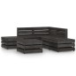 vidaXL Set de muebles de jardín 6 pzas madera de pino impregnada gris