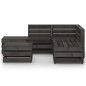 vidaXL Set de muebles de jardín 6 pzas madera de pino impregnada gris