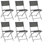 vidaXL Juego de comedor de jardín 7 piezas con cojines gris y negro vidaXL Juego de comedor de jardín 7 piezas con cojines gris y negro