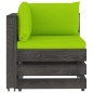 vidaXL Muebles de jardín 5 piezas con cojines madera impregnada gris vidaXL Muebles de jardín 5 piezas con cojines madera impregnada gris