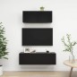 vidaXL Set de muebles de salón TV 2 pzas madera de ingeniería negro vidaXL Set de muebles de salón TV 2 pzas madera de ingeniería negro