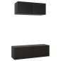 vidaXL Set de muebles de salón TV 2 pzas madera de ingeniería negro vidaXL Set de muebles de salón TV 2 pzas madera de ingeniería negro