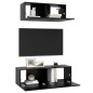 vidaXL Set de muebles de salón TV 2 pzas madera de ingeniería negro vidaXL Set de muebles de salón TV 2 pzas madera de ingeniería negro
