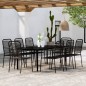 vidaXL Juego de comedor de jardín 9 piezas negro