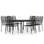 vidaXL Juego de comedor de jardín 9 piezas negro