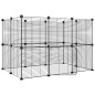 vidaXL Jaula para mascotas de 20 paneles puerta acero negro 35x35 cm vidaXL Jaula para mascotas de 20 paneles puerta acero negro 35x35 cm