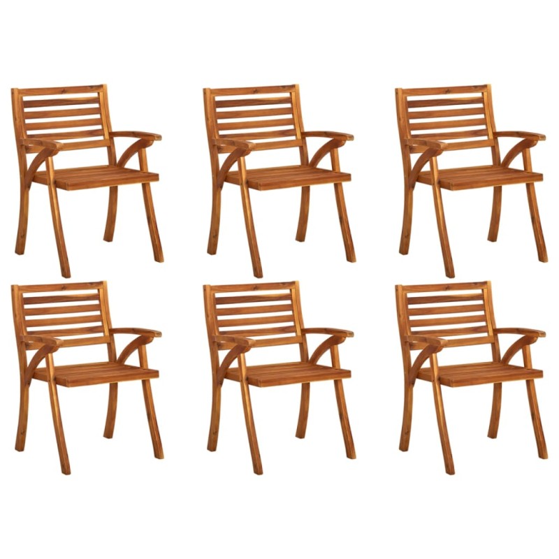 vidaXL Sillas de jardín 6 uds madera maciza de teca vidaXL Sillas de jardín 6 uds madera maciza de teca