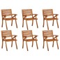 vidaXL Sillas de jardín 6 uds madera maciza de teca vidaXL Sillas de jardín 6 uds madera maciza de teca