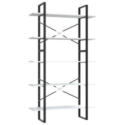 vidaXL Estantería de 5 niveles madera ingeniería blanca 100x30x175 cm