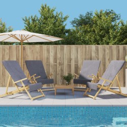 vidaXL Toallas de playa 4 uds tela gris antracita 400 g/m² 60x135 cm