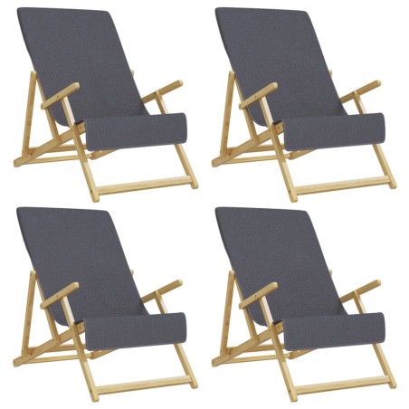 vidaXL Toallas de playa 4 uds tela gris antracita 400 g/m² 60x135 cm
