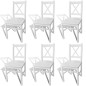 vidaXL Sillas de comedor 6 unidades madera de pino blancas vidaXL Sillas de comedor 6 unidades madera de pino blancas