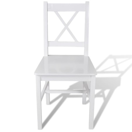 vidaXL Sillas de comedor 6 unidades madera de pino blancas