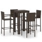 vidaXL Muebles de bar de jardín 5 pzas ratán PE reposabrazos marrón vidaXL Muebles de bar de jardín 5 pzas ratán PE reposabrazos marrón