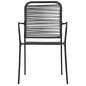 vidaXL Set de comedor de jardín 7 pzas cuerda de algodón y acero negro vidaXL Set de comedor de jardín 7 pzas cuerda de algodón y acero negro