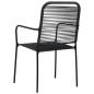 vidaXL Set de comedor de jardín 7 pzas cuerda de algodón y acero negro vidaXL Set de comedor de jardín 7 pzas cuerda de algodón y acero negro