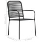 vidaXL Set de comedor de jardín 7 pzas cuerda de algodón y acero negro vidaXL Set de comedor de jardín 7 pzas cuerda de algodón y acero negro