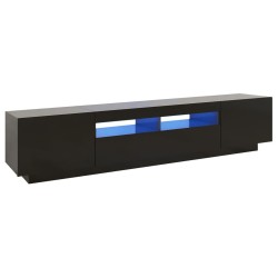 vidaXL Mueble para TV con luces LED negro 200x35x40 cm