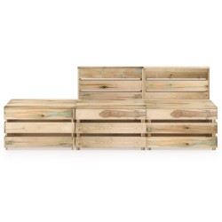vidaXL Set de muebles de jardín 3 pzas madera de pino impregnada verde