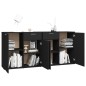 vidaXL Aparador de madera de ingeniería negro 160x36x75 cm vidaXL Aparador de madera de ingeniería negro 160x36x75 cm