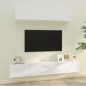 vidaXL Set de muebles de TV 4 pzas madera contrachapada blanco brillo vidaXL Set de muebles de TV 4 pzas madera contrachapada blanco brillo