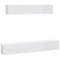 vidaXL Set de muebles de TV 4 pzas madera contrachapada blanco brillo vidaXL Set de muebles de TV 4 pzas madera contrachapada blanco brillo