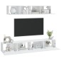 vidaXL Set de muebles de TV 4 pzas madera contrachapada blanco brillo vidaXL Set de muebles de TV 4 pzas madera contrachapada blanco brillo