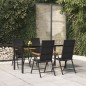 vidaXL Juego comedor de jardín 5 piezas ratán sintético negro y marrón vidaXL Juego comedor de jardín 5 piezas ratán sintético negro y marrón