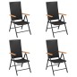 vidaXL Juego comedor de jardín 5 piezas ratán sintético negro y marrón vidaXL Juego comedor de jardín 5 piezas ratán sintético negro y marrón