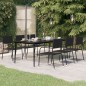 vidaXL Mesa de comedor para jardín acero y vidrio negro 200x100x74 cm vidaXL Mesa de comedor para jardín acero y vidrio negro 200x100x74 cm