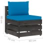 vidaXL Muebles de jardín 5 piezas con cojines madera impregnada gris vidaXL Muebles de jardín 5 piezas con cojines madera impregnada gris
