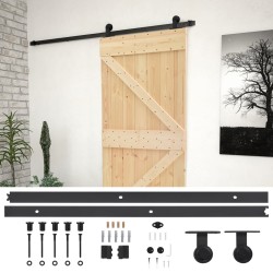 vidaXL Puerta corredera con herrajes madera maciza de pino 100x210 cm