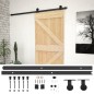 vidaXL Puerta corredera con herrajes madera maciza de pino 100x210 cm vidaXL Puerta corredera con herrajes madera maciza de pino 100x210 cm