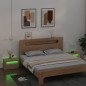 vidaXL Mesitas de noche con luces LEDs 2 uds roble Sonoma 60x35x40 cm vidaXL Mesitas de noche con luces LEDs 2 uds roble Sonoma 60x35x40 cm