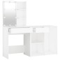 vidaXL Tocador con LED y armario madera contrachapada blanco vidaXL Tocador con LED y armario madera contrachapada blanco