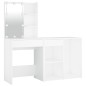 vidaXL Tocador con LED y armario madera contrachapada blanco vidaXL Tocador con LED y armario madera contrachapada blanco
