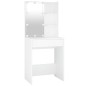vidaXL Tocador con LED y armario madera contrachapada blanco vidaXL Tocador con LED y armario madera contrachapada blanco